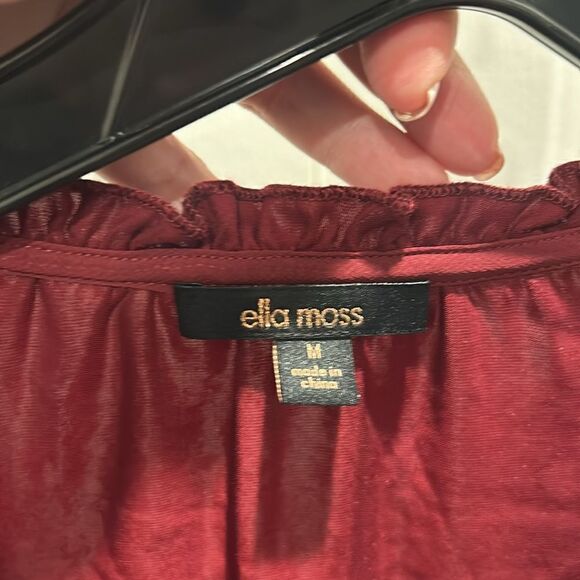 Ella Moss Red (cranberry) Velvet Dress, Size Medium - Picture 8 of 11